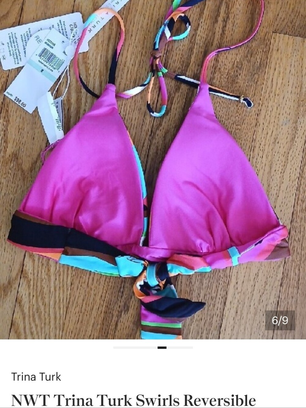 NWT Trina Turk Swirls Bikini Set Top & Bottom ■ Size 8 - Picture 7 of 10